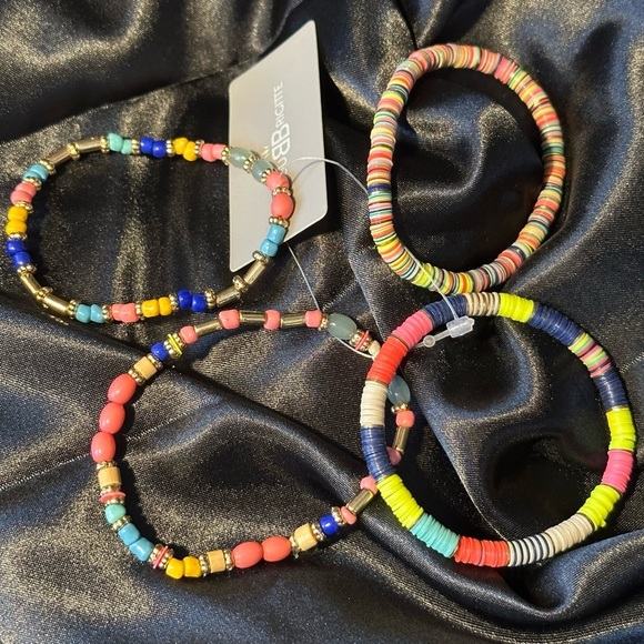 Bijou Brigitte 4pc Colorful Beaded Bracelet Set – Stretch Stack NWT - Picture 3 of 11